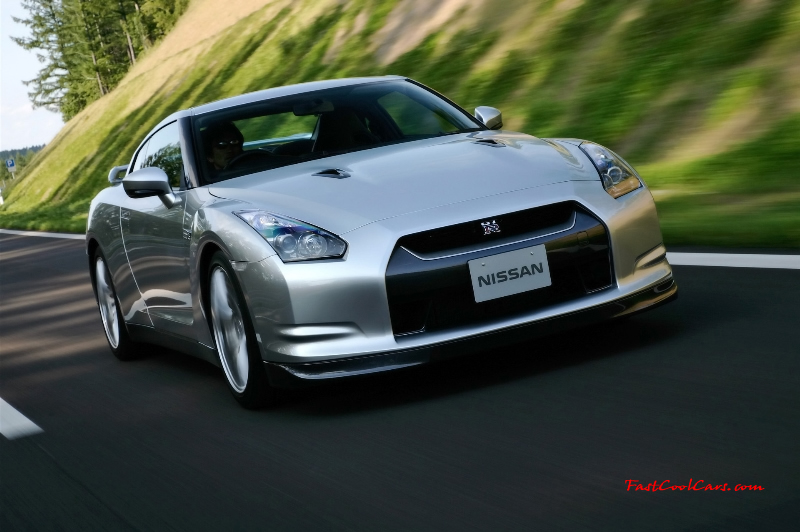 2008 Nissan GT-R - the brand new 3.8-liter twin turbo V6 VR38DETT engine is specially developed for the Nissan GT-R. It produces  473 bhp at 6400rpm and maximum torque of 434 lb/ft from 3200 to 5200rpm. This makes the Nissan GT-R one of the most powerful Japanese road cars and the most powerful production car ever built by Nissan.