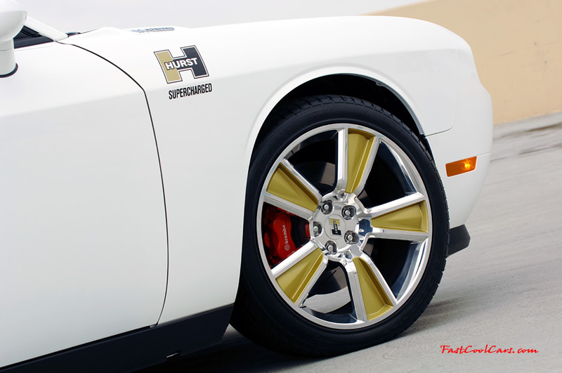 Supercharged Hurst Dodge Challenger, 6.1 Hemi with blower. Many packages available, up to 572 HP, wow.