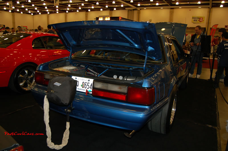 The 2009 World of Wheels Show in Chattanooga, Tennessee. On Jan. 9th,10, & 11th, Pictures by Ron Landry. Nice parachute on the rear of this turbo Mustang woohoo.