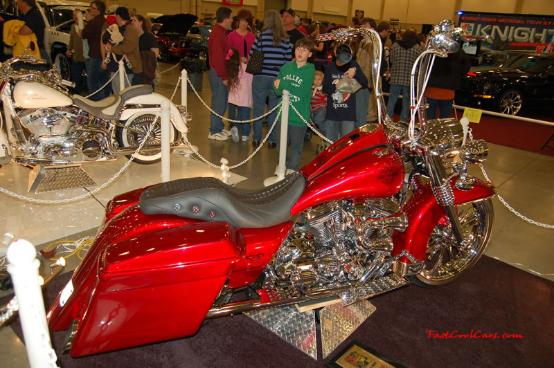 The 2009 World of Wheels Show in Chattanooga, Tennessee. On Jan. 9th,10, & 11th, Pictures by Ron Landry. Very nice Harley, with the ape handle bars, nice.