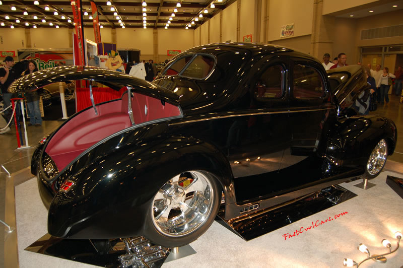 The 2009 World of Wheels Show in Chattanooga, Tennessee. On Jan. 9th,10, & 11th, Pictures by Ron Landry. Street rod, with biller looking polished aliminum rims.
