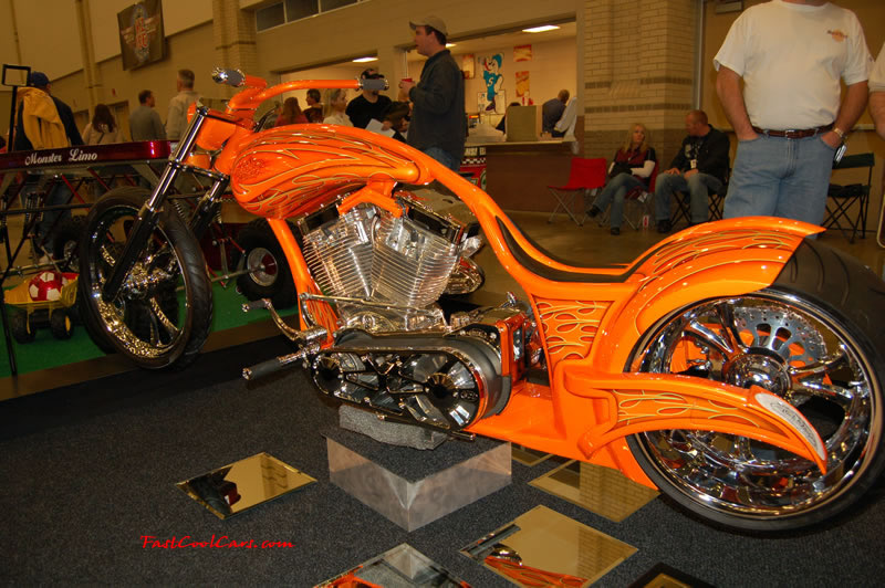 The 2009 World of Wheels Show in Chattanooga, Tennessee. On Jan. 9th,10, & 11th, Pictures by Ron Landry. Custom frame and all on this chopper, look at that paint job, that is killer.