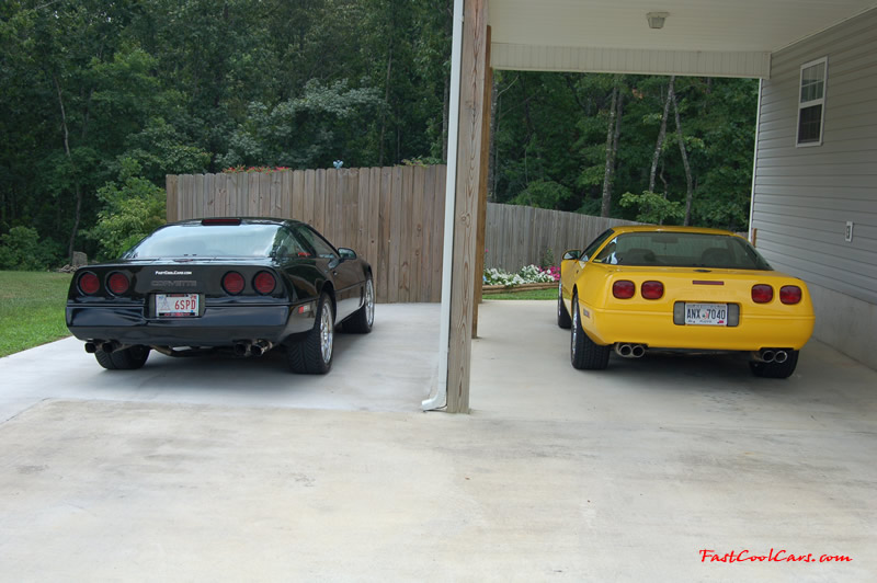 My 1990 black Corvette coupe L98 and 6 speed, and my 1994 Competition Yellow Chevrolet Corvette, 383 stroker LT1, 6 speed.