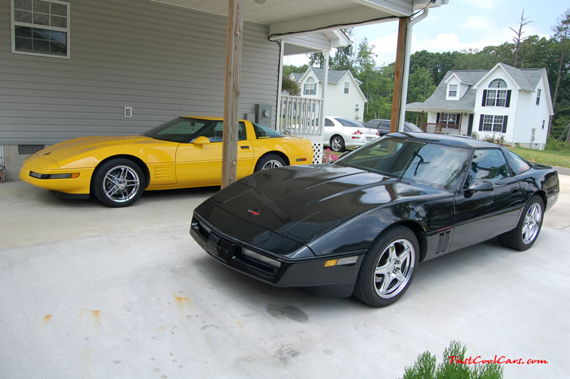 My 1990 black Corvette coupe L98 and 6 speed, and my 1994 Competition Yellow Chevrolet Corvette, 383 stroker LT1, 6 speed.