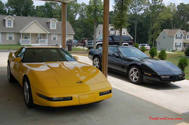 My 1990 black Corvette coupe L98 and 6 speed, and my 1994 Competition Yellow Chevrolet Corvette, 383 stroker LT1, 6 speed.