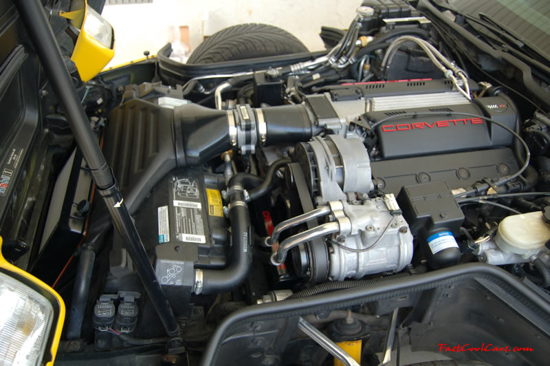 1994 Competition Yellow Chevrolet Corvette, 383 stroker LT1, 6 speed. - Smooth air inlet ducts.