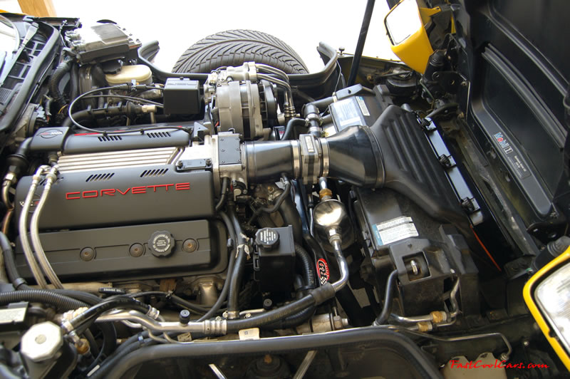 1994 Competition Yellow Chevrolet Corvette, 383 stroker LT1, 6 speed. - Smooth air inlet ducts.
