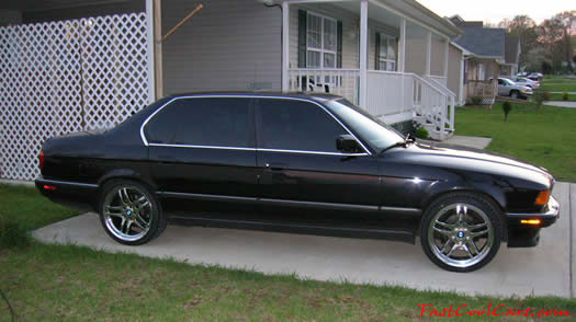 1994 BMW 740iL with 19" chrome M-Parallel wheels, 275/30/19 on the rear, and 245/35/19 on the fronts.