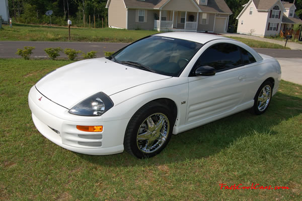 Heather's Fast Cool Car - 2000 Mitsubishi Eclipse GT - With new chrome 17" wheels and chrome tail lights.