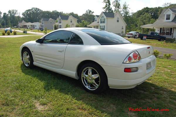 Heather's Fast Cool Car - 2000 Mitsubishi Eclipse GT - With new chrome 17" wheels and chrome tail lights.