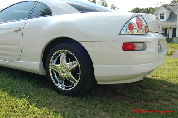 Heather's Fast Cool Car - 2000 Mitsubishi Eclipse GT - With new chrome 17" wheels and chrome tail lights.