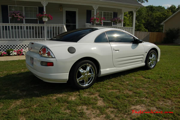 Heather's Fast Cool Car - 2000 Mitsubishi Eclipse GT - With new chrome 17" wheels and chrome tail lights.