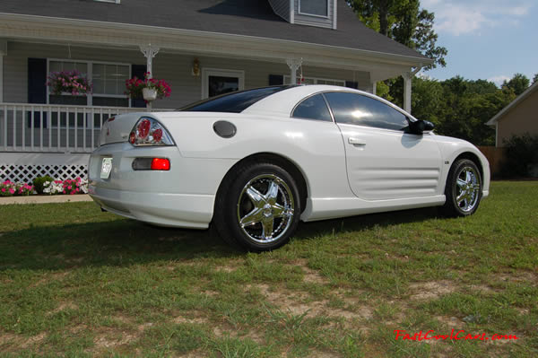 Heather's Fast Cool Car - 2000 Mitsubishi Eclipse GT - With new chrome 17" wheels and chrome tail lights.