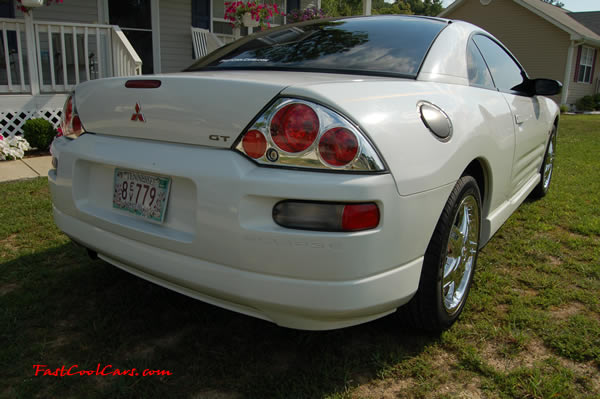Heather's Fast Cool Car - 2000 Mitsubishi Eclipse GT - With new chrome 17" wheels and chrome tail lights.