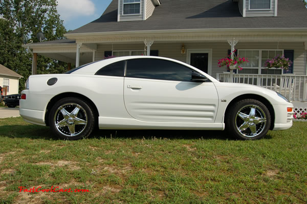 Heather's Fast Cool Car - 2000 Mitsubishi Eclipse GT - With new chrome 17" wheels and chrome tail lights.
