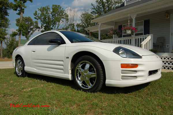 Heather's Fast Cool Car - 2000 Mitsubishi Eclipse GT - With new chrome 17" wheels and chrome tail lights.