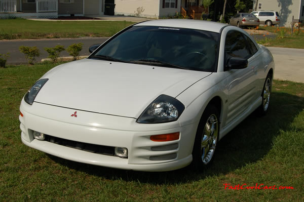 Heather's Fast Cool Car - 2000 Mitsubishi Eclipse GT - With new chrome 17" wheels and chrome tail lights.