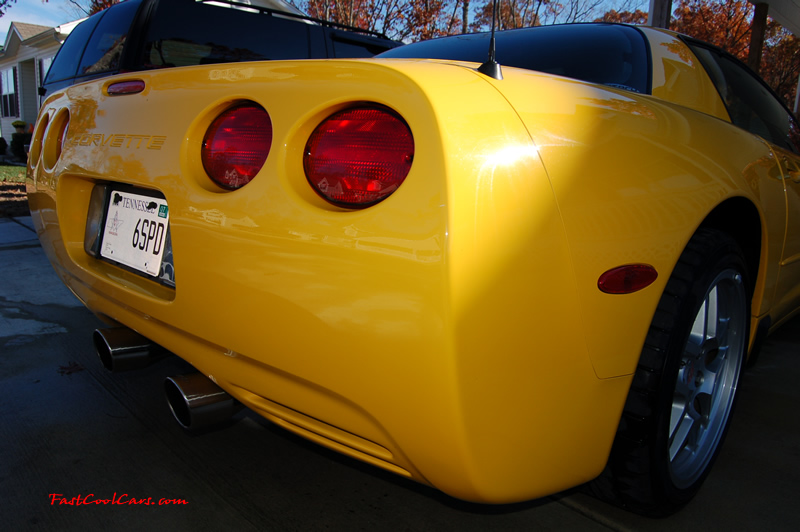 2002 Millennium Yellow Z06 Corvette - 405 HP Stock, at new home in Cleveland, Tennessee, nice right rear angle view