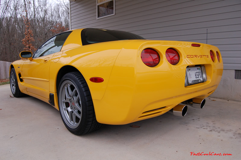 2002 Millennium Yellow Z06 Corvette - 405 HP Stock, Nice looking Borla Stinger exhaust.