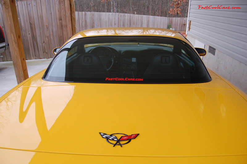 2002 Millennium Yellow Z06 Corvette - 405 HP Stock, Nice window decal.