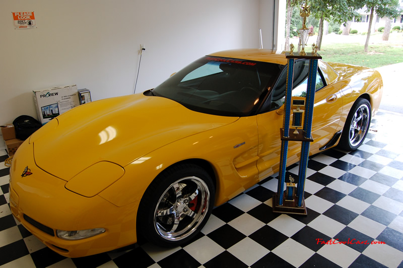 2002 Millennium Yellow supercharged & methanol injected Z06 Corvette, with many modifications, over 50 grand invested in the past 2+ years, for sale $38,000 what a deal. Won 6 foot tall trophy for "Peoples Choice Award" woth like 75 vehicles in attendance.