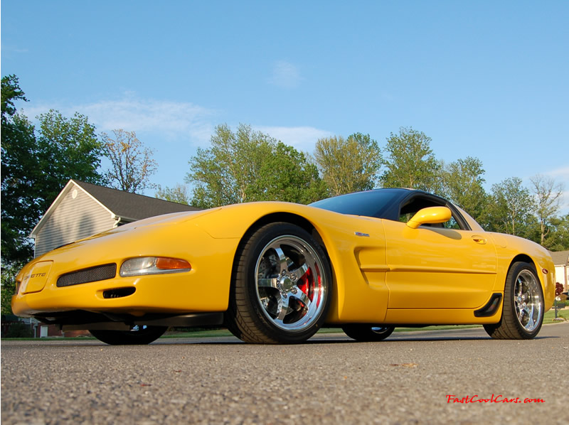 2002 Millennium Yellow supercharged & methanol injected Z06 Corvette, with many modifications, over 50 grand invested in the past 2+ years, for sale $38,000 what a deal. 555 HP | 565TQ - Polished blower, love the polished aluminum rims, they shine like chrome.
