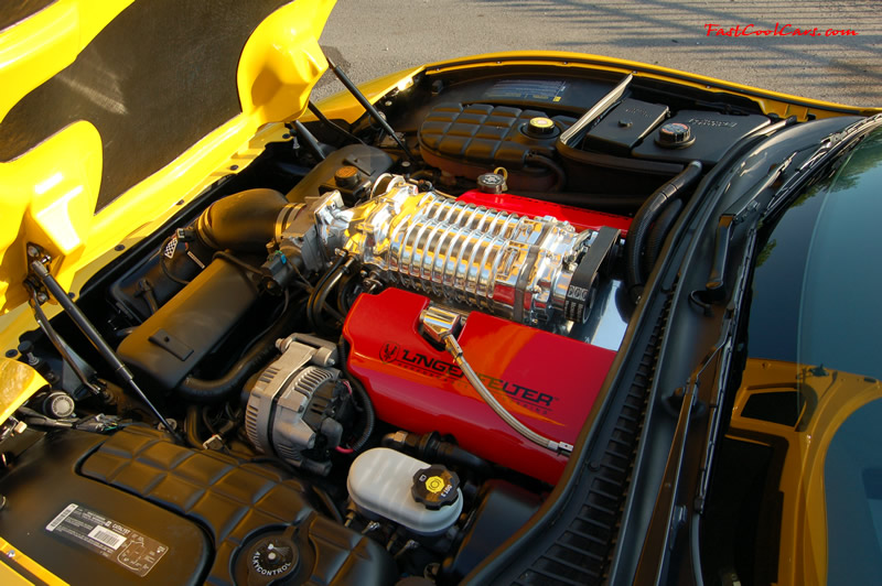 2002 Millennium Yellow supercharged & methanol injected Z06 Corvette, with many modifications, over 50 grand invested in the past 2+ years, for sale $38,000 what a deal. 555 HP | 565TQ - Polished blower. Lingenfelter coil covers, and fuel rail covers.