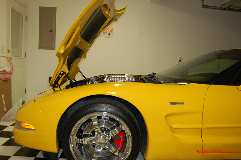 2002 Millennium Yellow supercharged & methanol injected Z06 Corvette, with many modifications, over 50 grand invested in the past 2+ years, for sale $38,000 what a deal. 555 HP | 565TQ - Polished blower. Great shot.