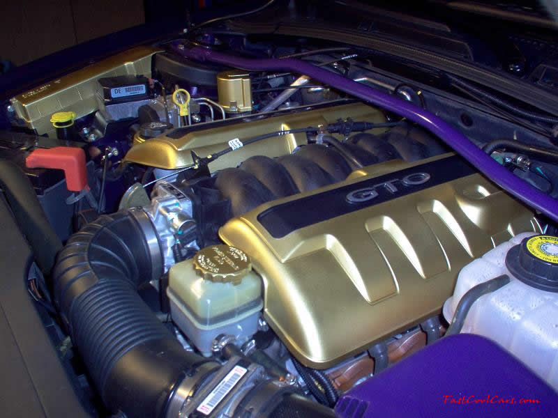 2004 Pontiac GTO LS1 engine customized with gold