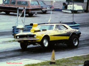 Best Et-8.18 - Best Mph-170 - car weighs-3345, with driver - did the longest wheelie in super Chevy history, 367 feet from the starting line ! the Camaro was the first 3200 lb car to go in the 9s, also the first 3200lb car to go in the 8s.