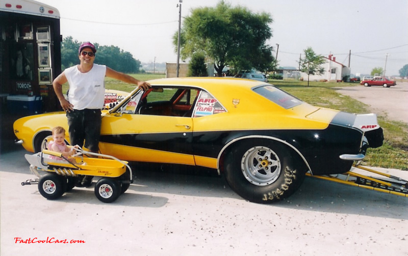 Best Et-8.18 - Best Mph-170 - car weighs-3345, with driver - did the longest wheelie in super Chevy history, 367 feet from the starting line ! the Camaro was the first 3200 lb car to go in the 9s, also the first 3200lb car to go in the 8s.