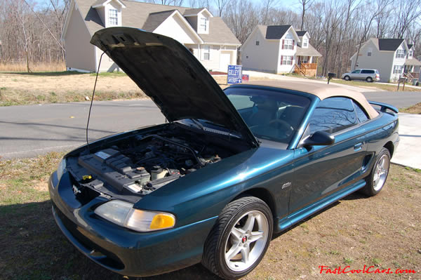 1996 Ford Mustang GT Convertible, first year for the 4.6 V8 SOHC, this one is equipped with the automatic transmission with overdrive. 