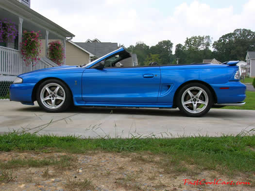 1998 Mustang Cobra Convertible - 1 of 223 - Electric blue, Lowering kit, Fast Cool Car.