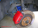 Eibach lowering springs on 1998 Cobra convertible, with painted calipers.