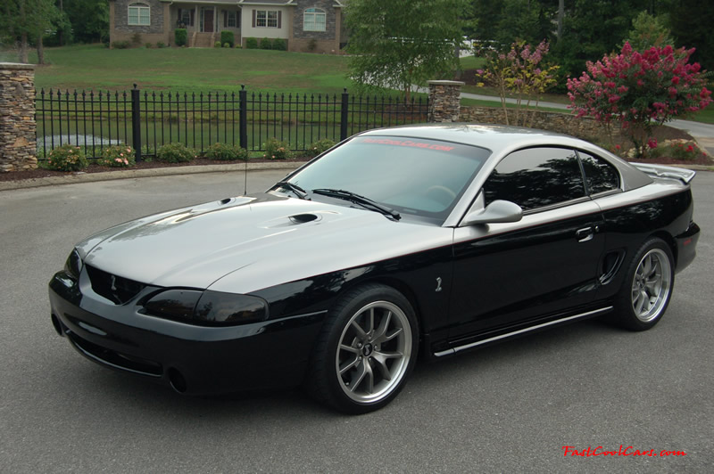 1998 polished Procharged Mustang Cobra, Custom paint,18" - FR500's