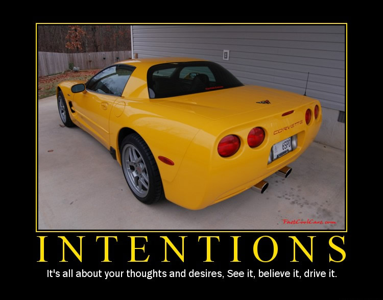 Intentions - It's all about your thoughts and desires, see it, believe it, drive it.