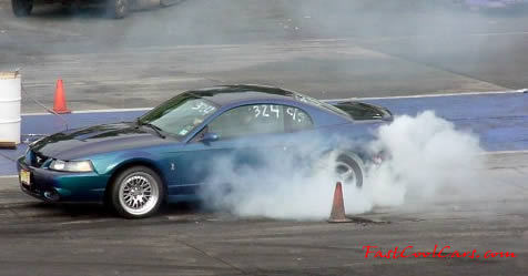 Late model Ford Mustang burnout