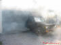 Chevrolet S10 doing burnout in the garage, it is a friends son who is 13 years old...lol