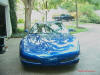 C5 Chevrolet Z06 Corvette 2001 - 2004, 385 to 405 horsepower, Aluminum block and heads LS6, all with 6 speeds.  America's sport car in Electron Blue, front view.