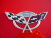 C5 Chevrolet Z06 Corvette 2001 - 2004, 385 to 405 horsepower, Aluminum block and heads LS6, all with 6 speeds.  America's sport car in Red, with front C5 Corvette 50th anniversary emblem.