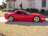C5 Chevrolet Z06 Corvette 2001 - 2004, 385 to 405 horsepower, Aluminum block and heads LS6, all with 6 speeds.  America's sport car in red, with CCW wheels and C6 Z06 brake set-up.
