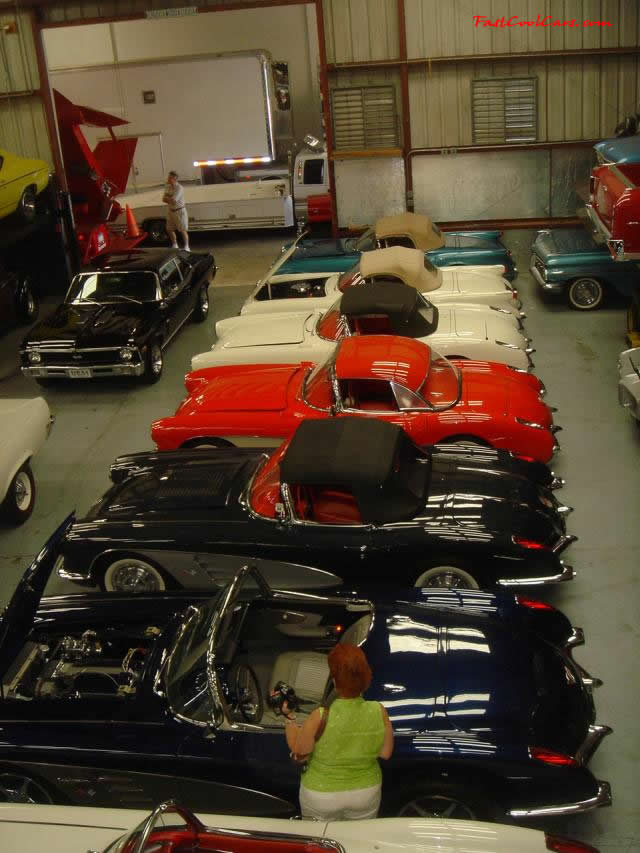 A very large General Motors car collection. Corvettes, Z06, Stingray, Coupe. Chevy Imapla's, Camaro's, Bel Air's, even a high performance boat.