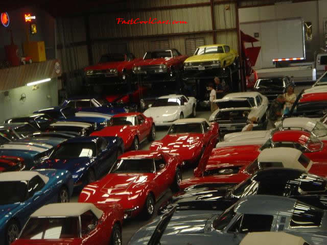 A very large General Motors car collection. Corvettes, Z06, Stingray, Coupe. Chevy Imapla's, Camaro's, Bel Air's, even a high performance boat.