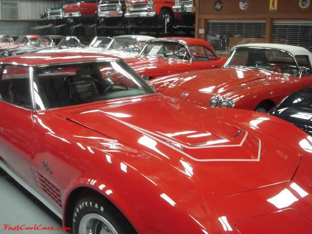 A very large General Motors car collection. Corvettes, Z06, Stingray, Coupe. Chevy Imapla's, Camaro's, Bel Air's, even a high performance boat.