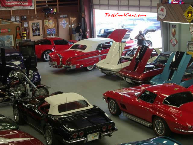 A very large General Motors car collection. Corvettes, Z06, Stingray, Coupe. Chevy Imapla's, Camaro's, Bel Air's, even a high performance boat.