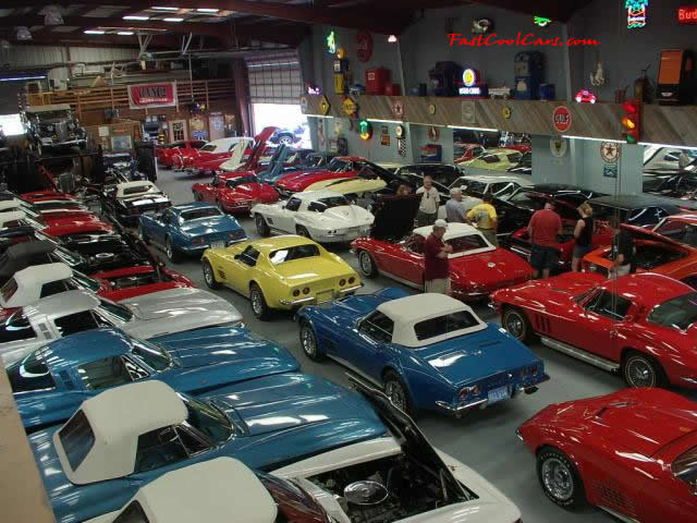 A very large General Motors car collection. Corvettes, Z06, Stingray, Coupe. Chevy Imapla's, Camaro's, Bel Air's, even a high performance boat.