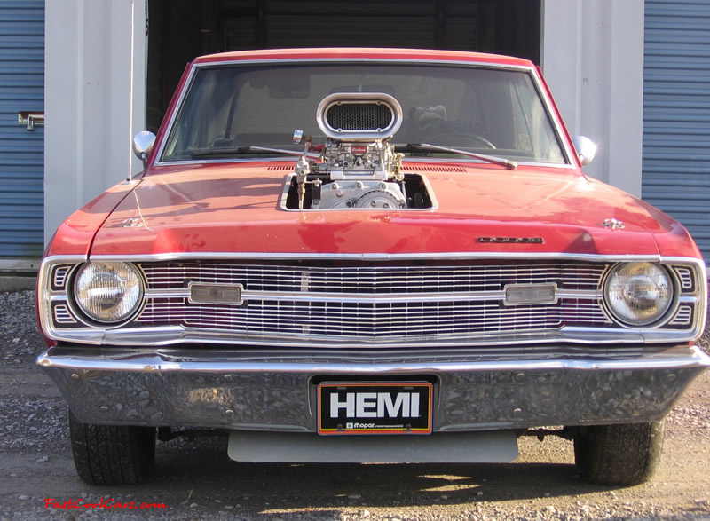 1969 Dodge Dart Hemi. Blown V8 - Red, black interior, lightning rod shifters, dual quad carbs.