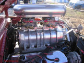 1969 Dodge Dart Hemi. Blown V8, side of blower