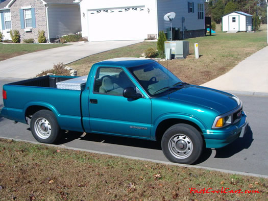 1996 GMC Sonoma - 4 Cylinder, 65,500 miles, radio doesn't work. Aftermarket truck bed toolbox. Great late model pick-up for a low-rider, clean. 423-618-4813 - Doc - Cleveland, Tennessee - Email Me - $3975.