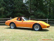 1977 Corvette,  factory orange, factory 4 speed (only 2000 made)